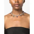Alessandra Rich Crystal pendants necklace - Silver