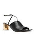 Lanvin metallic-heel 75mm leather sandals - Black