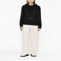 Moncler logo-embroidered cotton-blend hoodie - Black