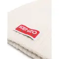 Kenzo logo-patch knitted beanie - Neutrals