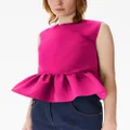 Nina Ricci bow-detailing peplum top - Pink