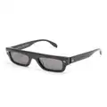 Alexander McQueen Eyewear logo-engraved rectangular-frame sunglasses - Black