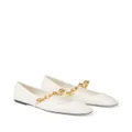 Jimmy Choo Diamond Tilda leather ballerina shoes - White