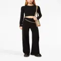 Rabanne chain-link ribbed knitted top - Black