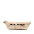 Saint Laurent woven raffia shoulder bag - Neutrals