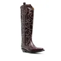 GANNI 40mm knee-high western boots - Red