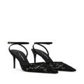 Dolce & Gabbana logo-lettering lace-detailing pumps - Black