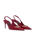 Dolce & Gabbana logo-plaque heeled slingback pumps - Pink