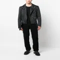 Moschino flocked-logo straight-leg trousers - Black