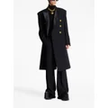 Balmain embossed-button double-breasted coat - Black