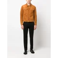 TOM FORD spread-collar leather jacket - Brown