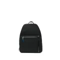 Tommy Hilfiger logo-strap leather backpacks - Black