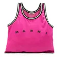 Marni logo-print perforated tote bag - Pink