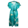 Carine Gilson flounce-sleeve silk kaftan dress - Blue