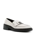 Furla 58mm logo-plaque leather loafers - Neutrals