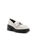 Furla 58mm logo-plaque leather loafers - Neutrals