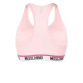 Moschino logo-tape sports bra - Pink