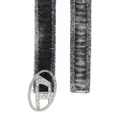 Diesel 1DR logo-buckle cotton belt - Black