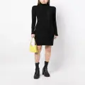 Stella McCartney asymmetric fringed knitted dress - Black