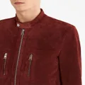 ETRO logo-embroidered suede coat