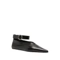 Jil Sander pointed-toe leather ballerina shoes - Black