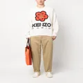 Kenzo straight-leg cotton trousers - Neutrals