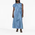 Ulla Johnson ruffle-trim charmeuse long dress - Blue