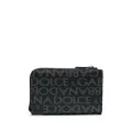 Dolce & Gabbana logo-plaque jacquard wallet - Black