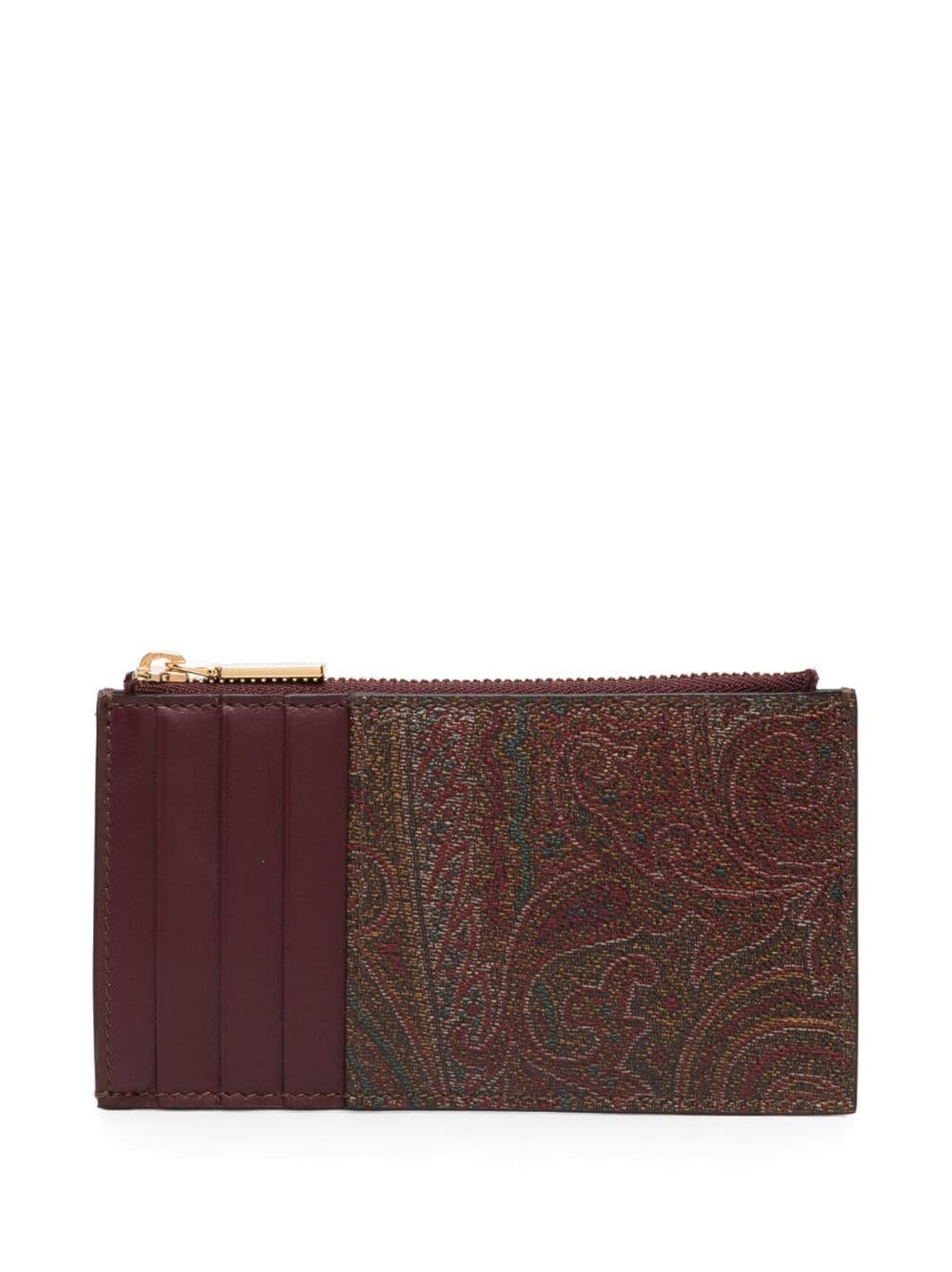 ETRO logo-embroidered jacquard leather wallet
