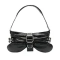 Blumarine butterfly-shape leather shoulder bag - Black