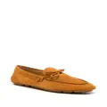 Bally almond-toe leather loafers - Orange