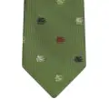 ETRO logo-jacquard silk tie - Green