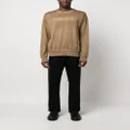Moschino logo-intarsia knitted sweater - Brown
