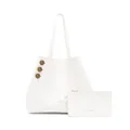 Balmain Emblème leather tote bag - White