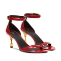 Balmain Moneta leather sandals - Red
