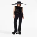 Nina Ricci sequin-embellished sleeveless peplum top - Black