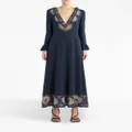 ETRO paisley-print silk maxi dress - Blue