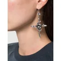 Blumarine floral-cross drop earrings - Grey
