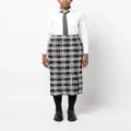 Thom Browne check-pattern calf-length skirt - Black