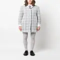 Thom Browne crochet-appliqué tweed coat - Grey