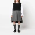 Thom Browne cashmere cropped crew neck shell top - Black
