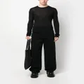 Rick Owens long-sleeved marl-knit T-shirt - Black