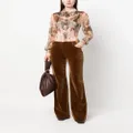 Alberta Ferretti flared velvet-effect trousers - Brown
