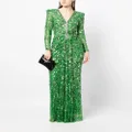 Jenny Packham Imani embellished V-neck dress - Green