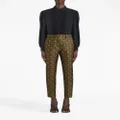 ETRO embroidered-motif cropped tailored trousers - Black
