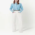 Victoria Beckham button-down oversized striped shirt - Blue