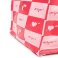 MSGM checked logo-print tote bag - Pink