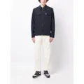 Fred Perry logo-embroidered zip-up crinkled jacket - Blue