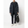 Stone Island Compass-patch hooded down coat - Blue