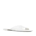 Tory Burch laser-cut leather mules - White